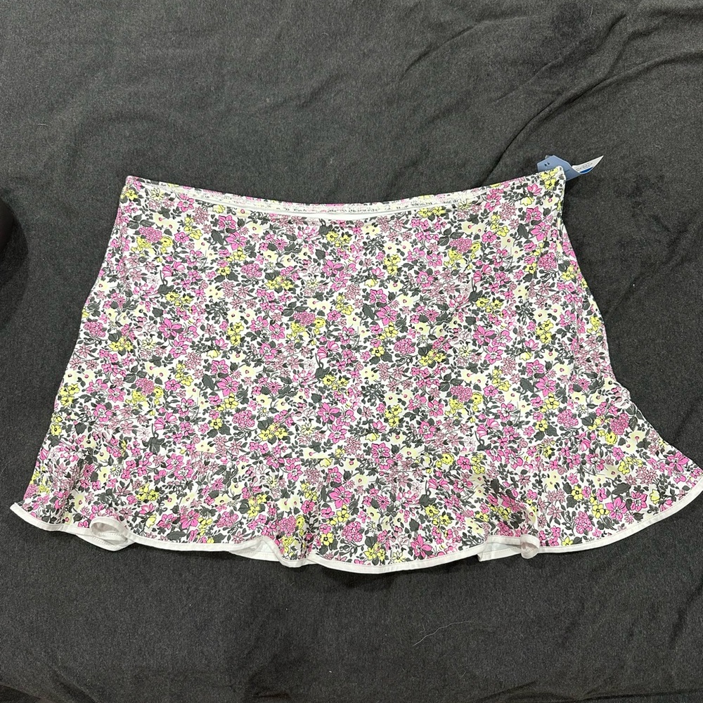Lands' End Women’s Ruffle Hem Mini Swim Skirt - Picture 2 of 5
